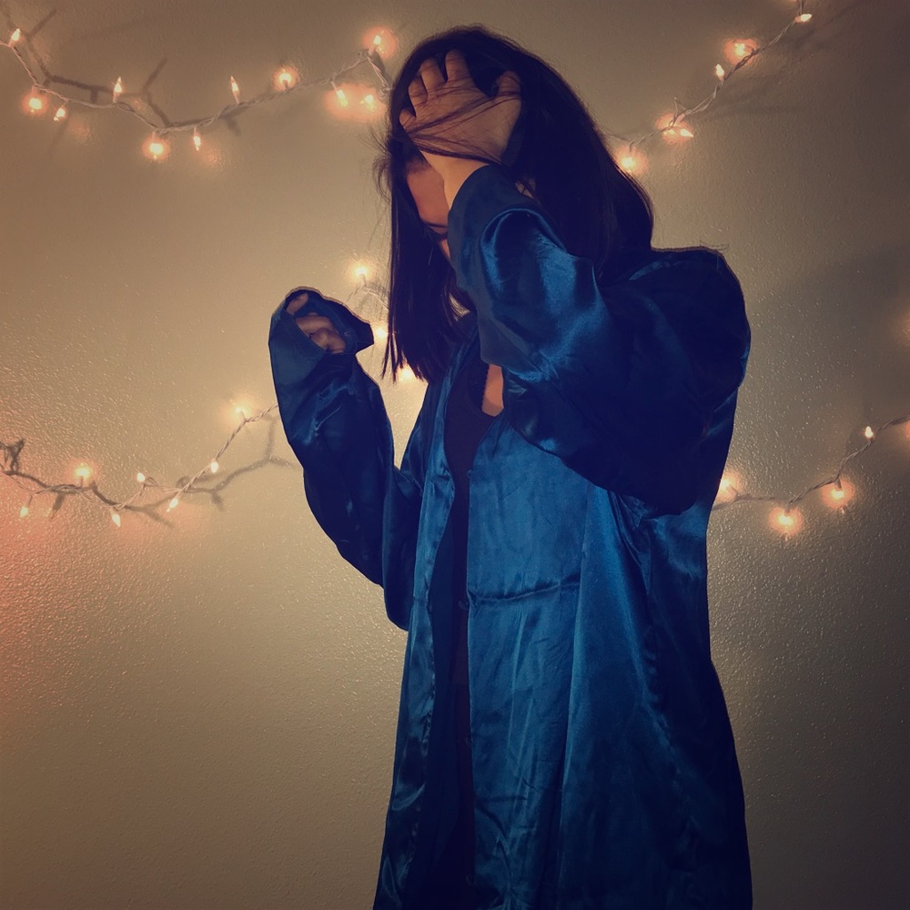 VICTORIA’S SECRET Royal Blue 100% Silk Robe/Dress